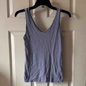 Women's Blue ribbed Tank Top size large